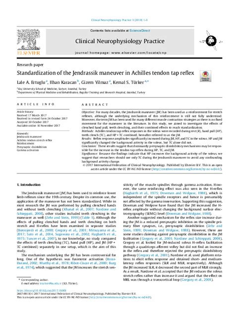 Pdf Standardization Of The Jendrassik Maneuver In Achilles Tendon Tap Reflex