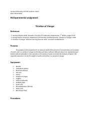 Titration Of Vinegar Docx General Chemistry 213 2A5 Summer 2021 Date