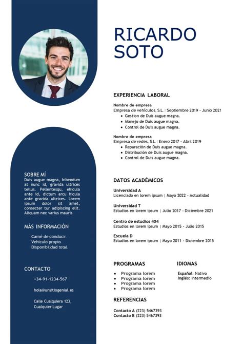 Formato De Curriculum Vitae En Espa Ol Formatos De Cv