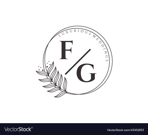 Fg Initials Letter Wedding Monogram Logos Vector Image