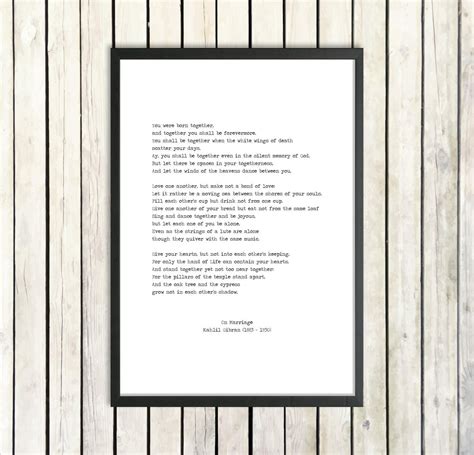 Kahlil Gibran Printable Love Poem On Marriage