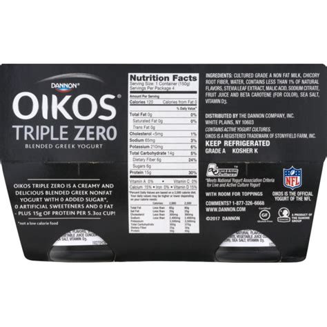 Oikos Triple Zero Nutritional Info | Besto Blog