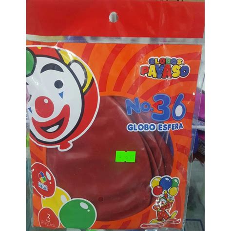 Globo Esfera Payaso Num Bolsa C Rojo Cereza