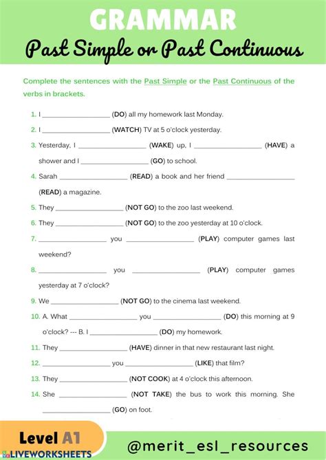 Past Simple Or Past Continuous Activity Artofit