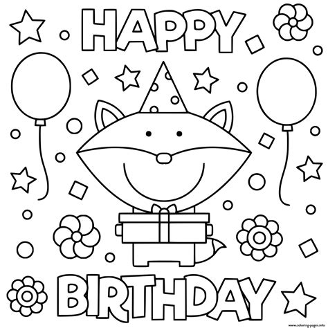 Happy Birthday Printable Coloring Cards