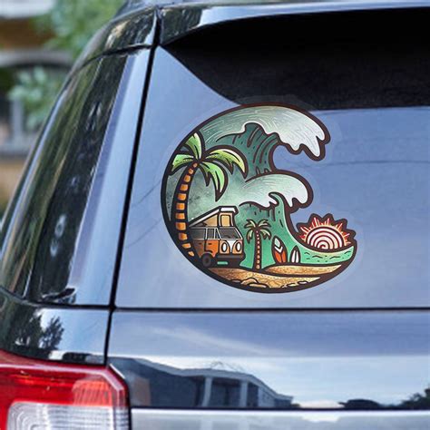 Tidal Wave Camper Car Sticker Car Accessories Stickers Etsy Uk