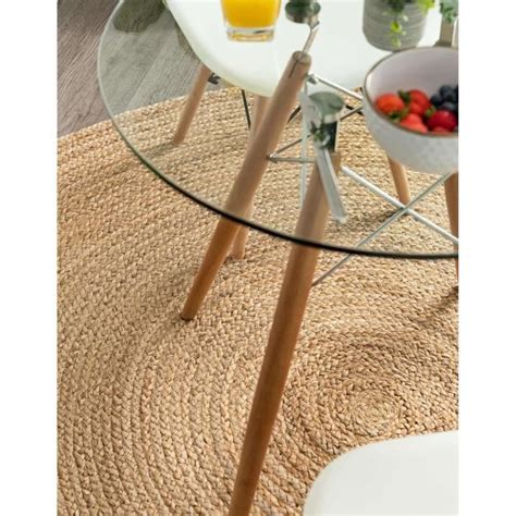 Ripaz Tapis En Jute Naturel Tapis Rond Bohème Fait À La Main Tapis