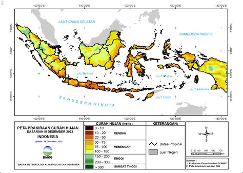 Prakiraan Curah Hujan Dasarian III Desember 2023 I II Januari 2024 BMKG