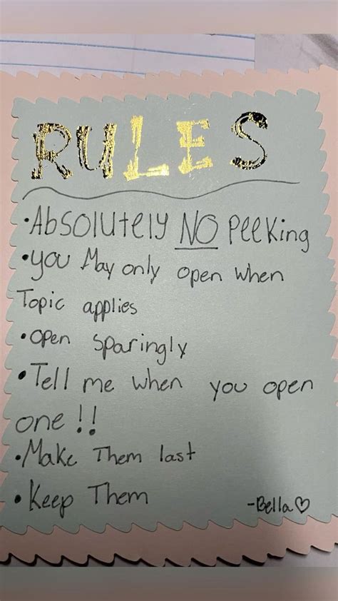 Rules For The Open When Letters Open When Letters Open When How