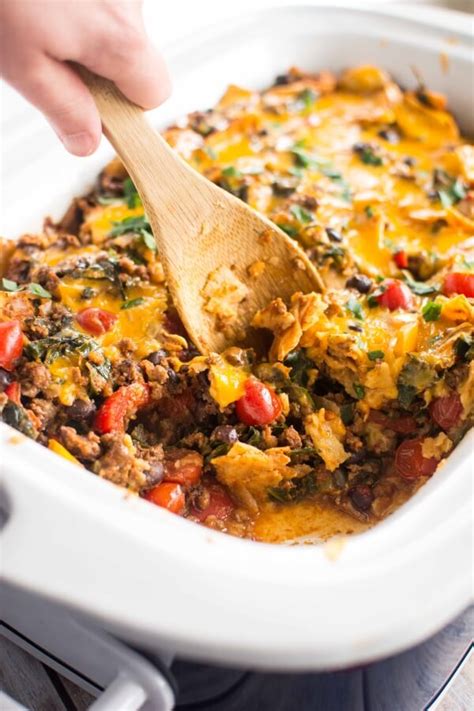 Slow Cooker Healthy Taco Casserole Slow Cooker Gourmet