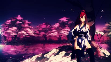 Erza Scarlet Cherry Tree Lake Fondos De Pantalla Fondos De