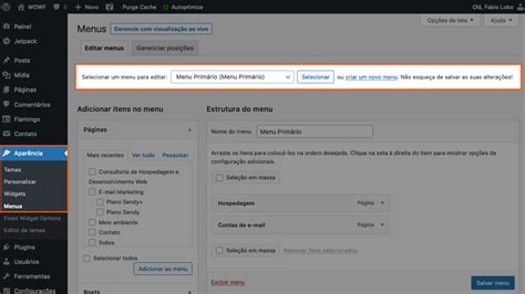 Menu Do WordPress Como Criar E Adicionar Em Seu Site Fabio Lobo