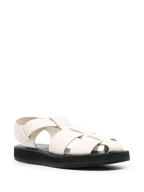 The Row Lattice Strap Flat Sandals White Farfetch