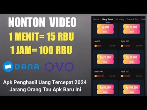 Menit Ribu Nonton Video Dapat Uang Aplikasi Penghasil