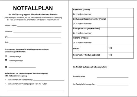 Notfallmanagement Notfallplan Muster