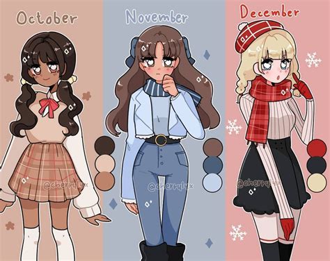 Fall Outfits Drawing Reference