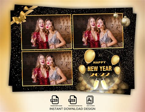 Happy New Year Photo Booth Template New Year Photo Booth Etsy