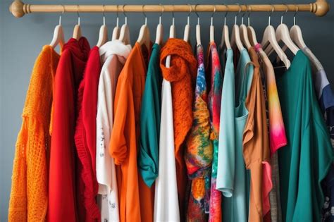 Guarda roupa cápsula cheio de roupas vibrantes e coloridas criadas