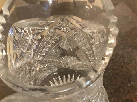 Vintage American Brilliant Cut Glass Crystal Water Pitcher Etsy