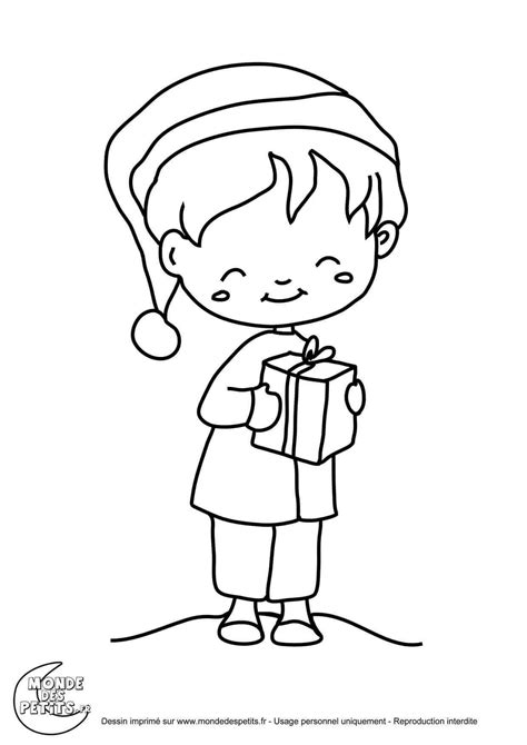 Coloriage Titounis Garçon Noël Télécharger Et Imprimer Gratuit Sur