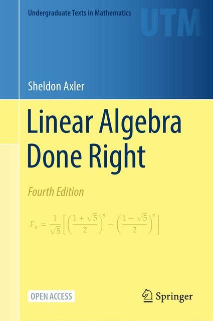 Linear Algebra Done Right 4th Edition Sheldon Axle Jazmine