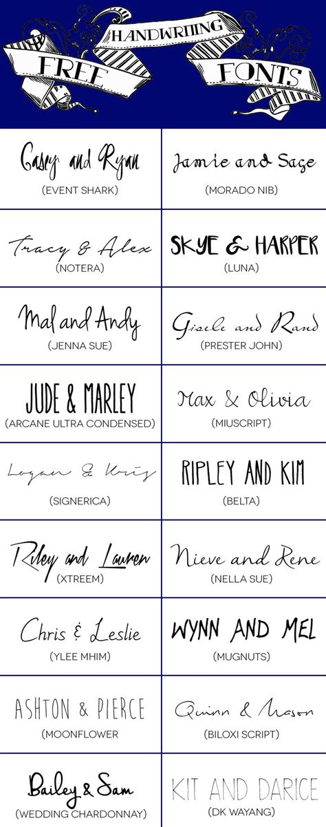 18 Free Handwriting Fonts For Your DIY Wedding Invitations A