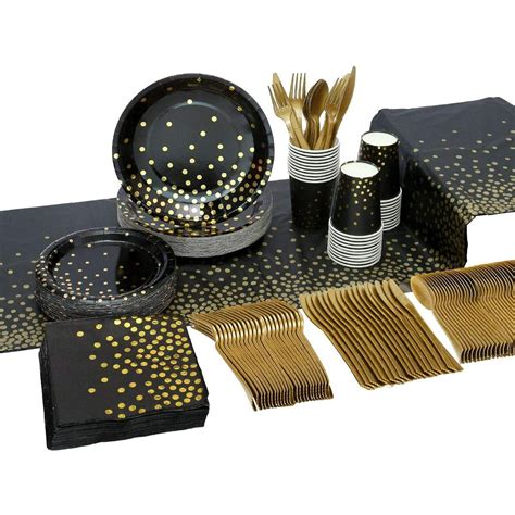 Black And Gold Paper Plates Atelier Yuwaciaojp