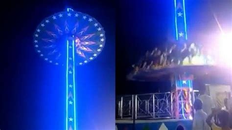 Video impactante así caía un juego mecánico en un parque de