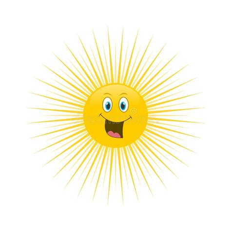 Sun Icono Del Vector Sol Amarillo Lindo Con La Cara Emoji Emoticon