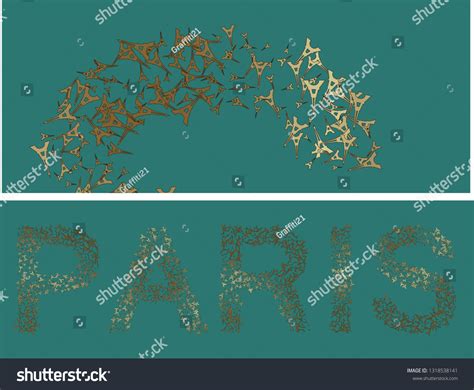 Paris Vector Calligraphic Illustration Gold Style Stock Vector Royalty