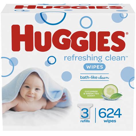 Huggies Refreshing Clean Scented Baby Wipes Hypoallergenic 3 Refill