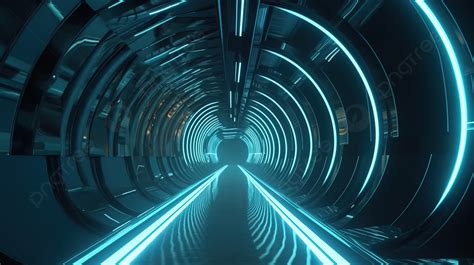 Fondo Túnel De Metro Futurista Futurista Con Luz De Neón Fondo