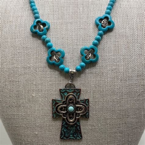 Mens Western Cowboy Cross Necklace Etsy