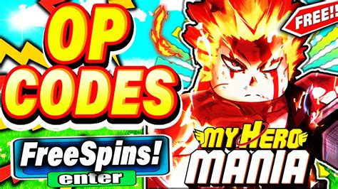 All New Legendary Spins Codes In My Hero Mania Codes Roblox My Hero