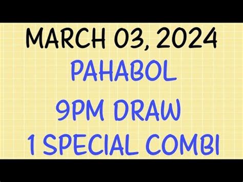 Pahabol Special Combi For Pm Draw Dlotto Stl Swertres Pcso Youtube