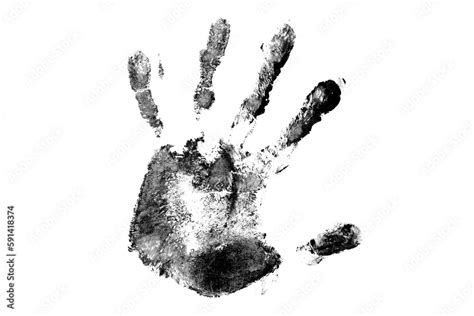 black handprint isolated on white background Stock Photo | Adobe Stock