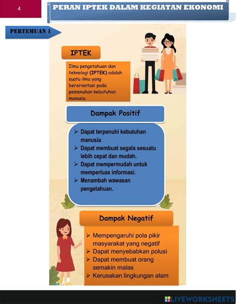 Peran Iptek Dalam Kegiatan Ekonomi Interactive Worksheet