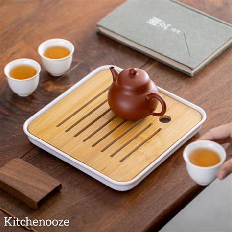 Jual Square Bamboo Chinese Tea Tray Drain Pan Nampan Teh Bambu Anti