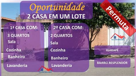 Casa Para Venda Igarap Mg Bairro Resplendor Dormit Rios