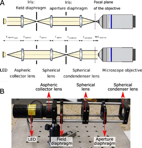 A Schematic And B Photograph Of The Optical Setup The System Is