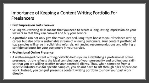 Ppt How To Build And Maintain Your Content Writing Portfolio Best