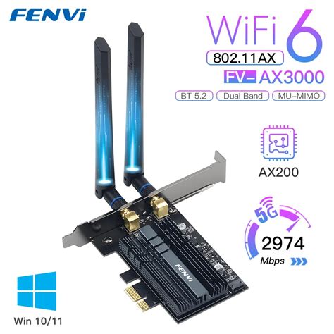 Ax Fenvi Wi Fi Mbps Pcie Sem Fio Para Bluetooth Adaptador