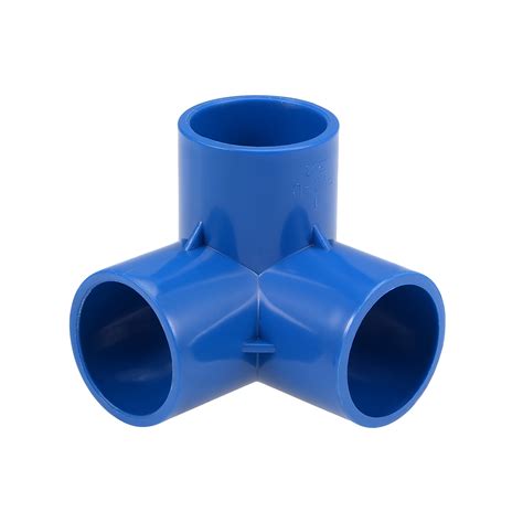 3 Way Elbow Pvc Pipe Fitting Furniture Grade 1 Inch Size Tee Corner Fittings Blue 2pcs