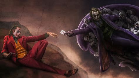 Joker Como Joaquin Phoenix Y Heath Ledger En Pintura De Miguel Angel