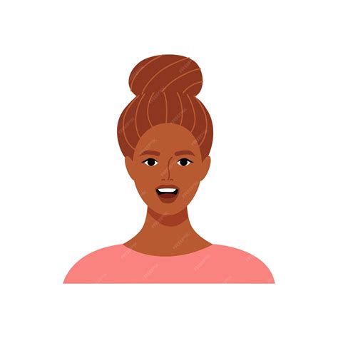 Avatar De Personnage Féminin Souriant Illustration Vectorielle Plate