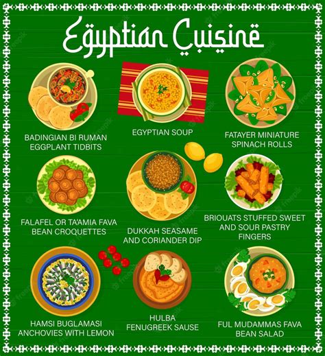 Premium Vector Egyptian Cuisine Food Menu Page Design Template