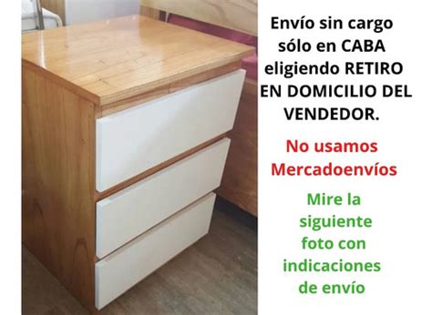 Mesa De Luz Escandinava 3 Cajones Madera Paraíso Y Laqueada Envío gratis