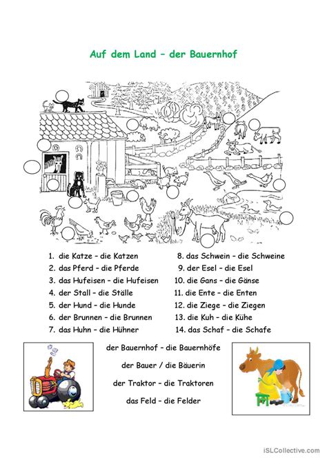 Auf Dem Land Der Bauernhof Allgemein English ESL Worksheets Pdf Doc