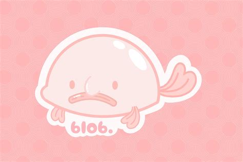 Kawaii Blob Fish Sticker Cute Blob Fish Sticker Blob Fish Etsy