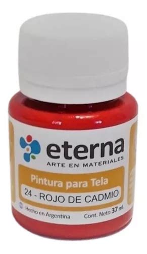 Pinturas Para Tela 37 Ml Eterna En La Plata Color Del Óleo 24 Rojo De